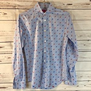 Ferrell Reed Checkered Paisley Dress Shirt 14.5